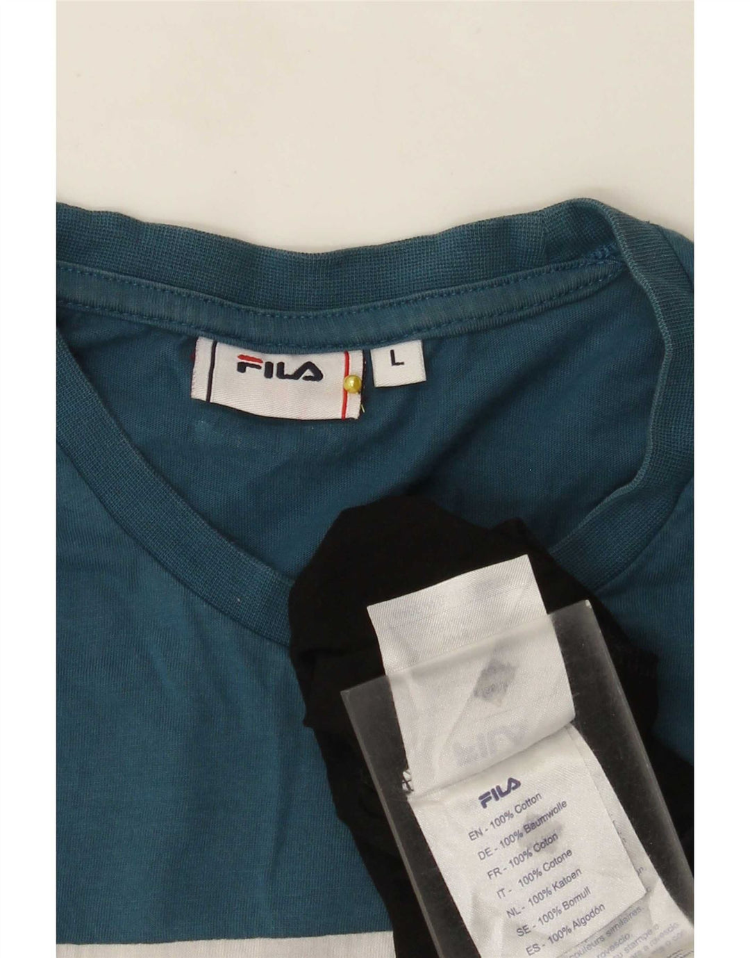 Fila Herren-T-Shirt mit Grafik, groß, mehrfarbig, Colourblock-Baumwolle