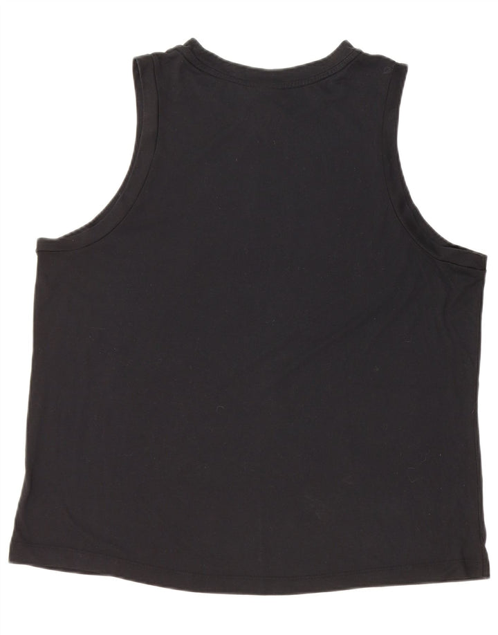 NIKE Damen Graphic Vest Top UK 16 Large Schwarz