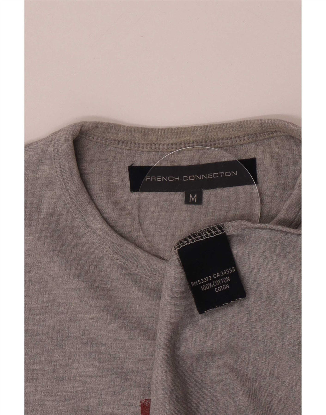 French Connection Herren-T-Shirt mit Grafik, mittelgraue Baumwolle