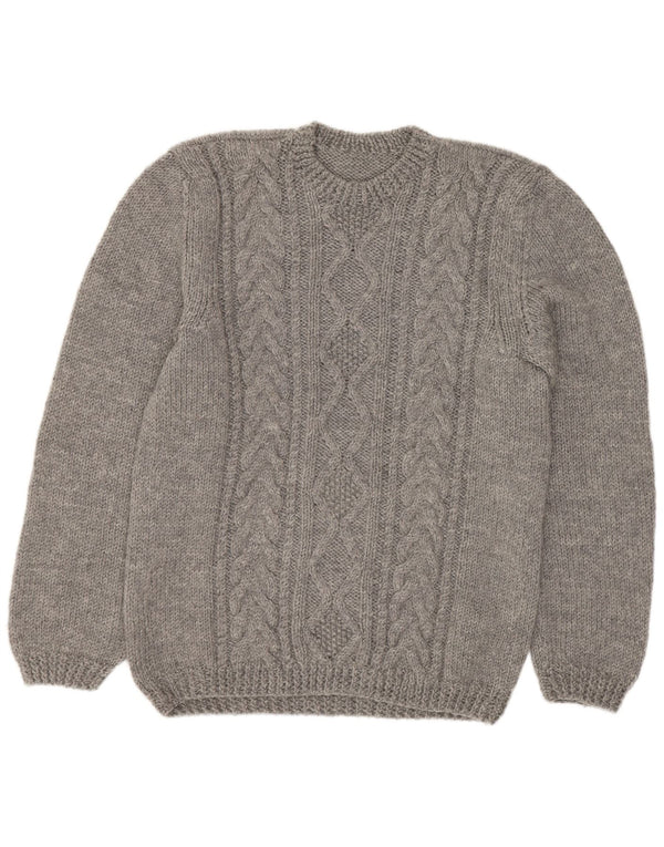Vintage Herren Pullover mit Rundhalsausschnitt Mittelgrau
