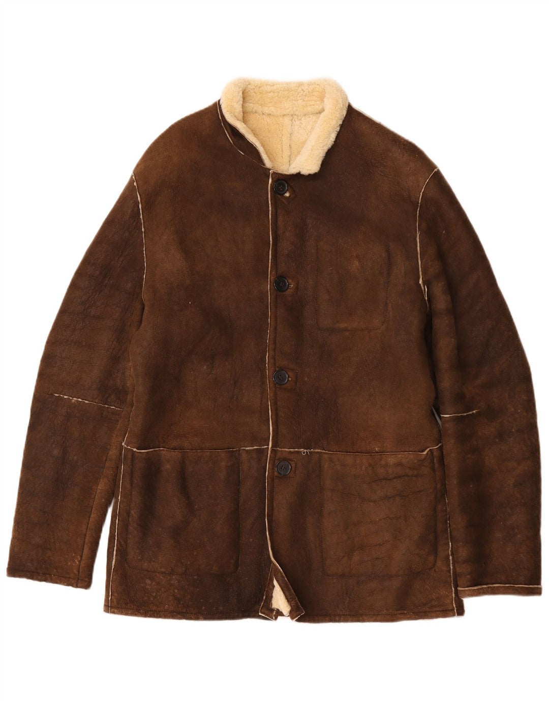 Grifoni Herren Shearling Jacke IT 50 Large Braun