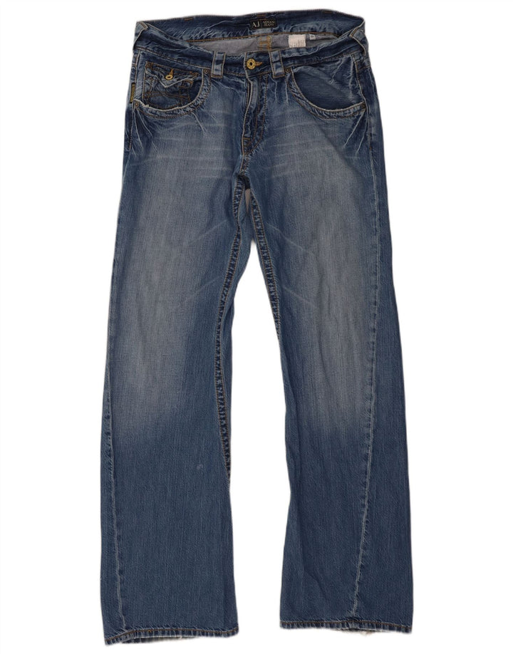Armani Damen Bootcut Jeans W33 L33 Blaue Baumwolle