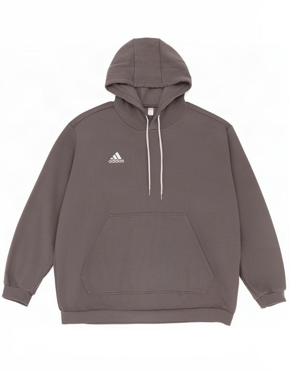 Adidas Mens Hoodie Jumper 2XL Grey Cotton