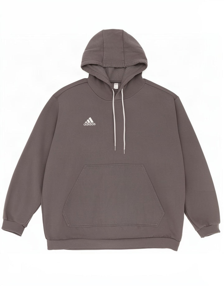 Adidas Herren Kapuzenpullover 2XL Grau Baumwolle
