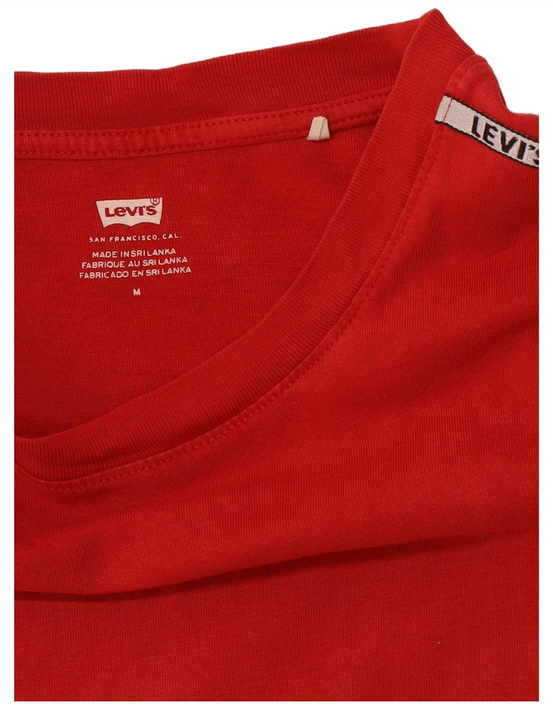 LEVI'S Damen Crop T-Shirt Top UK 12 Mittelroter Farbblock