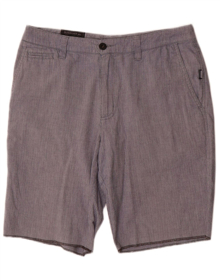 Quiksilver Herren-Chinoshorts W32 Mittelblaue Nadelstreifen-Baumwolle