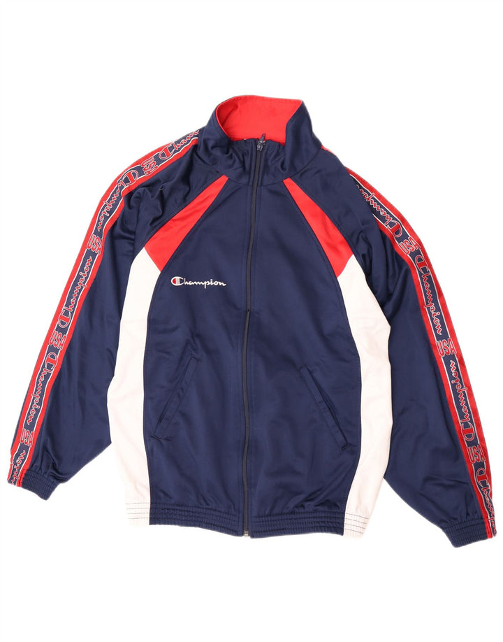 Champion Herren-Trainingsanzugoberteil mit Grafik, Größe S, Marineblau, Farbblock