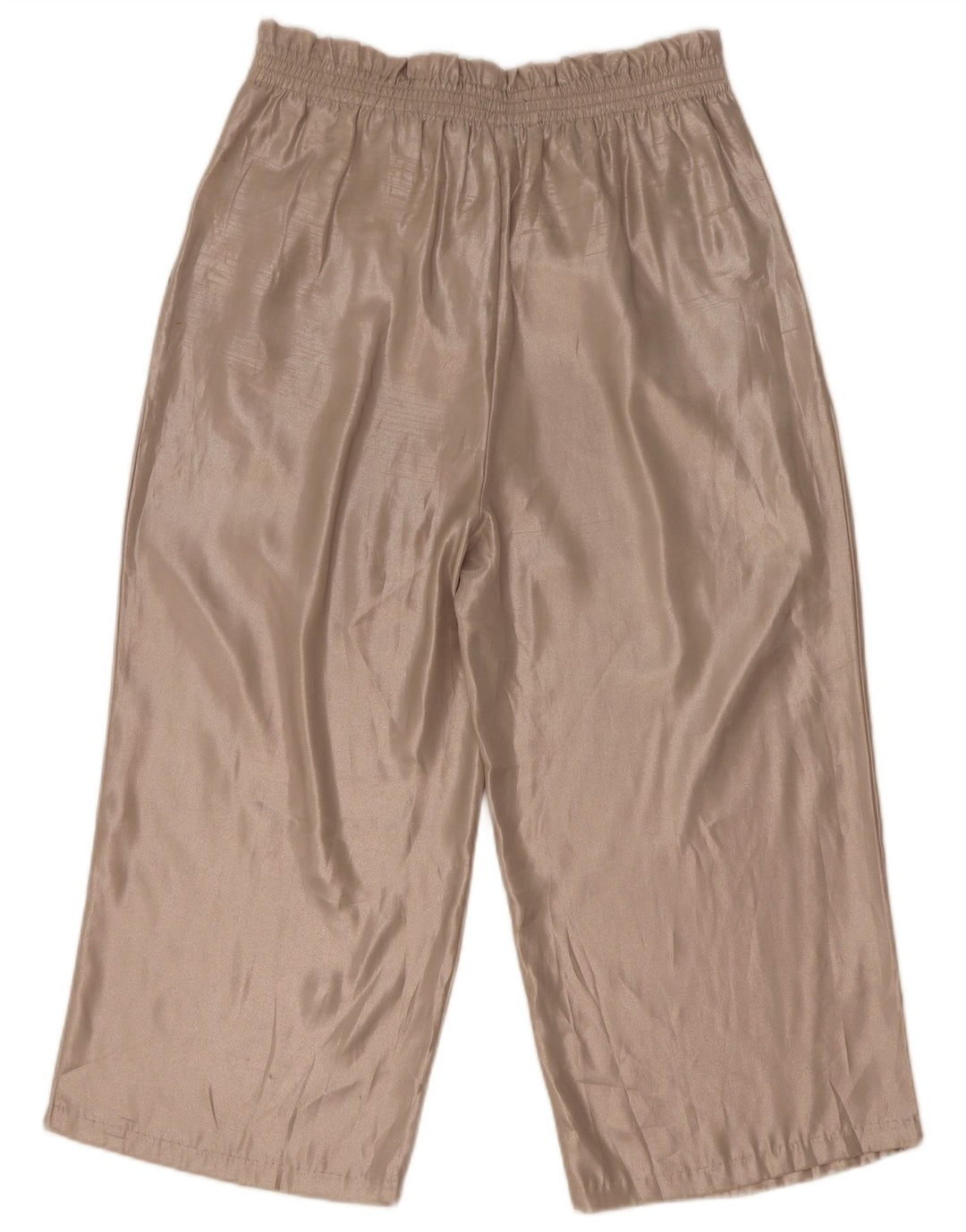 Zara Damen-Caprihose mit hoher Taille, mittelgroß, W28, L21, beige, Polyester