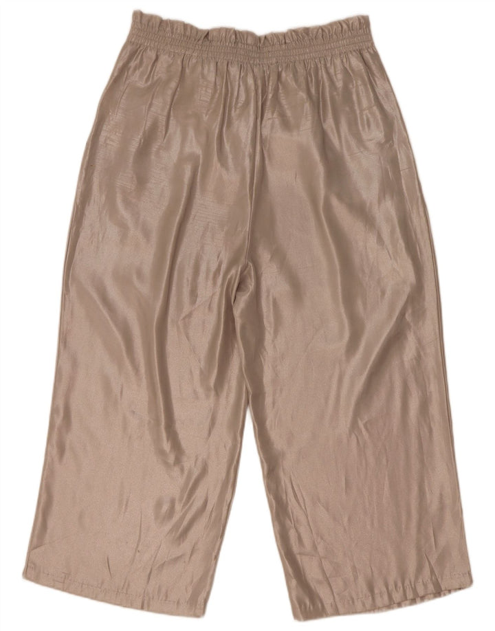 Zara Damen-Caprihose mit hoher Taille, mittelgroß, W28, L21, beige, Polyester