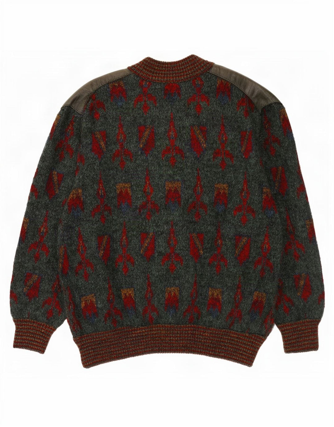 Ranger Herren-Cardigan mit abstraktem Muster, Größe 52, groß, grün, Polyamid