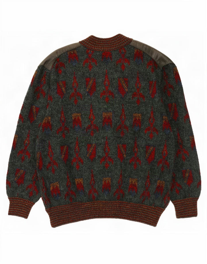 Ranger Herren-Cardigan mit abstraktem Muster, Größe 52, groß, grün, Polyamid