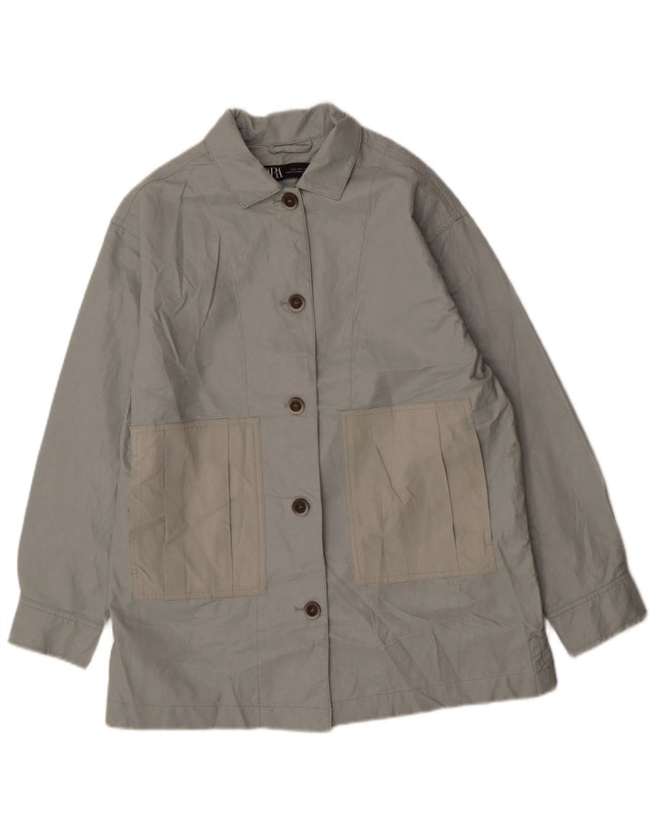 Übergroße Damen-Jacke aus Kunstleder von Zara, Gr. 10, Größe S, Grün, Polyurethan