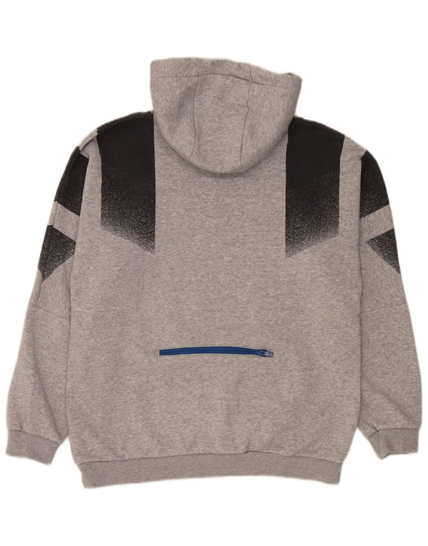 Adidas Herren Kapuzenpullover Mittelgraue Colourblock-Baumwolle
