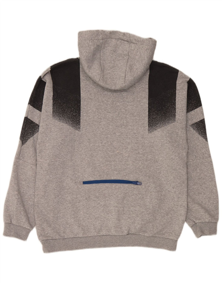 Adidas Herren Kapuzenpullover Mittelgraue Colourblock-Baumwolle