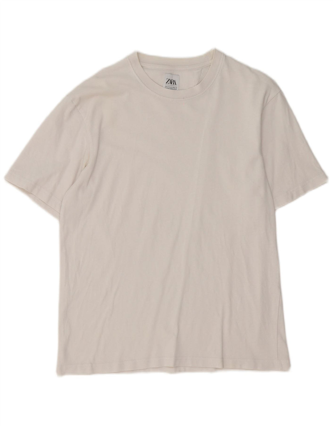 Zara Herren T-Shirt Top Mittelweiß