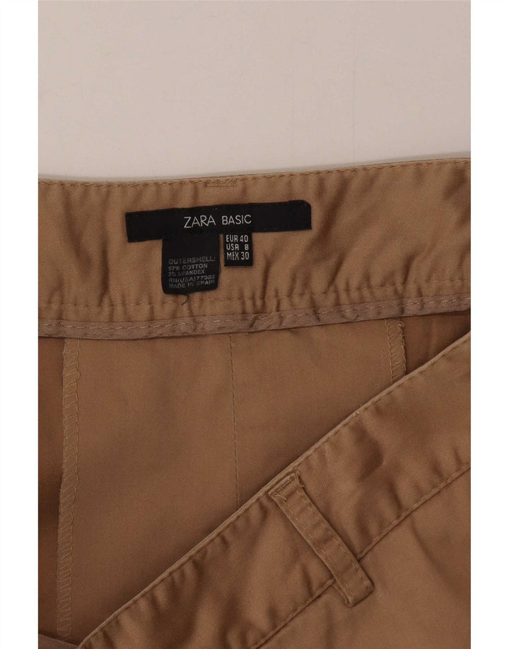 Zara Damen A-Linien-Rock EU 40 Medium W30 Beige Baumwolle
