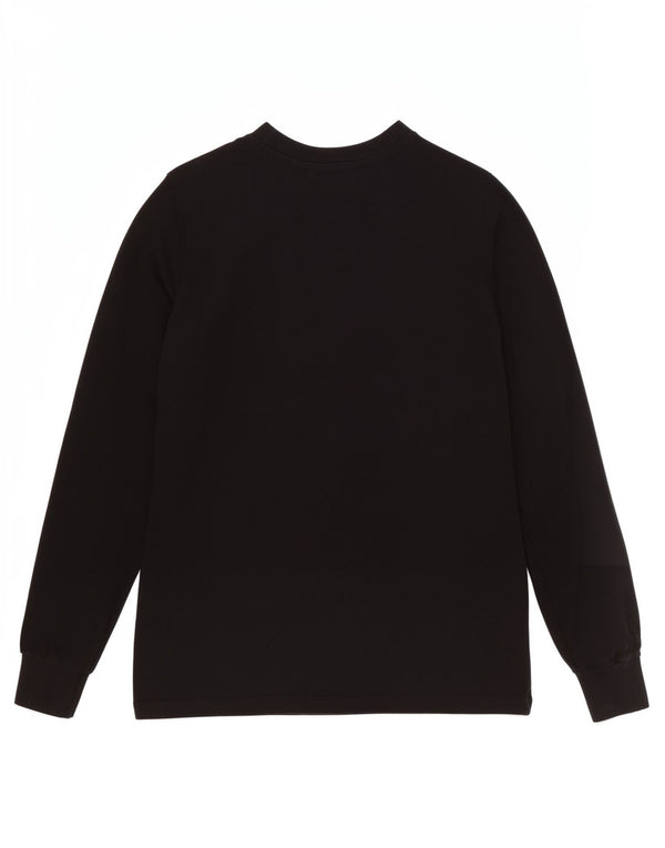 Ellesi Womens Graphic Top Langarm UK 4 XS Schwarz Baumwolle Sport