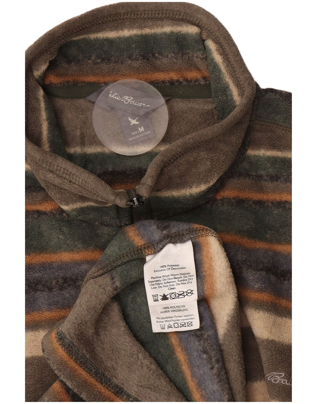 EDDIE BAUER Herren-Fleecepullover mit Reißverschluss, mittelgroß, mehrfarbig gestreift