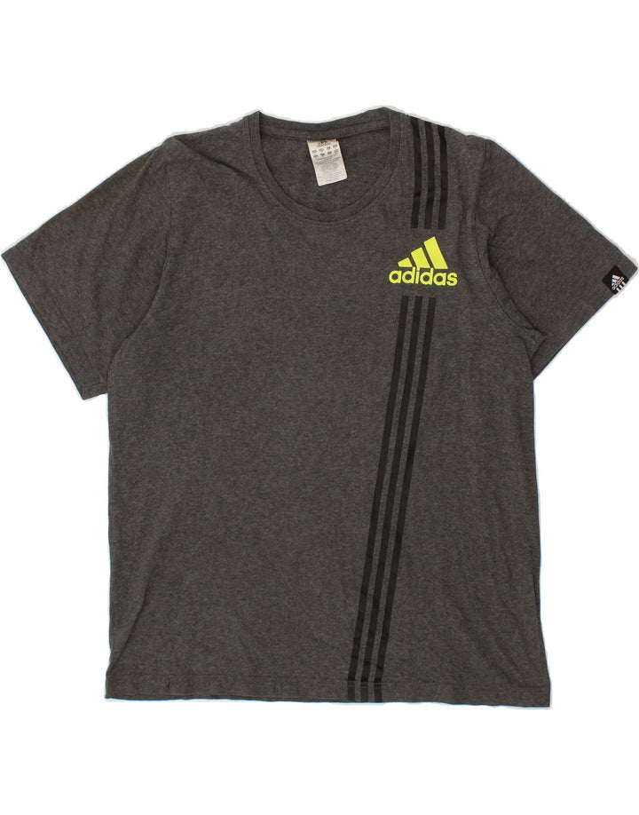 ADIDAS Mens T-Shirt Top Medium Grey Cotton Vintage Adidas and Second-Hand Adidas from Messina Hembry 