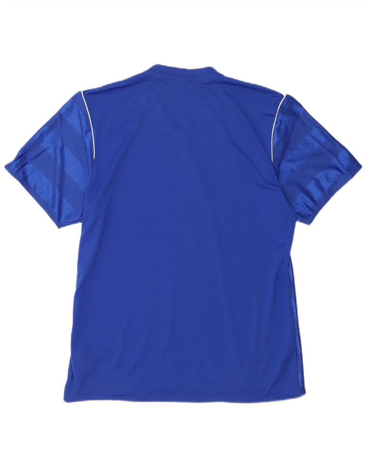 Adidas Herren Climalite T-Shirt Top Mittelblau gestreift Polyester