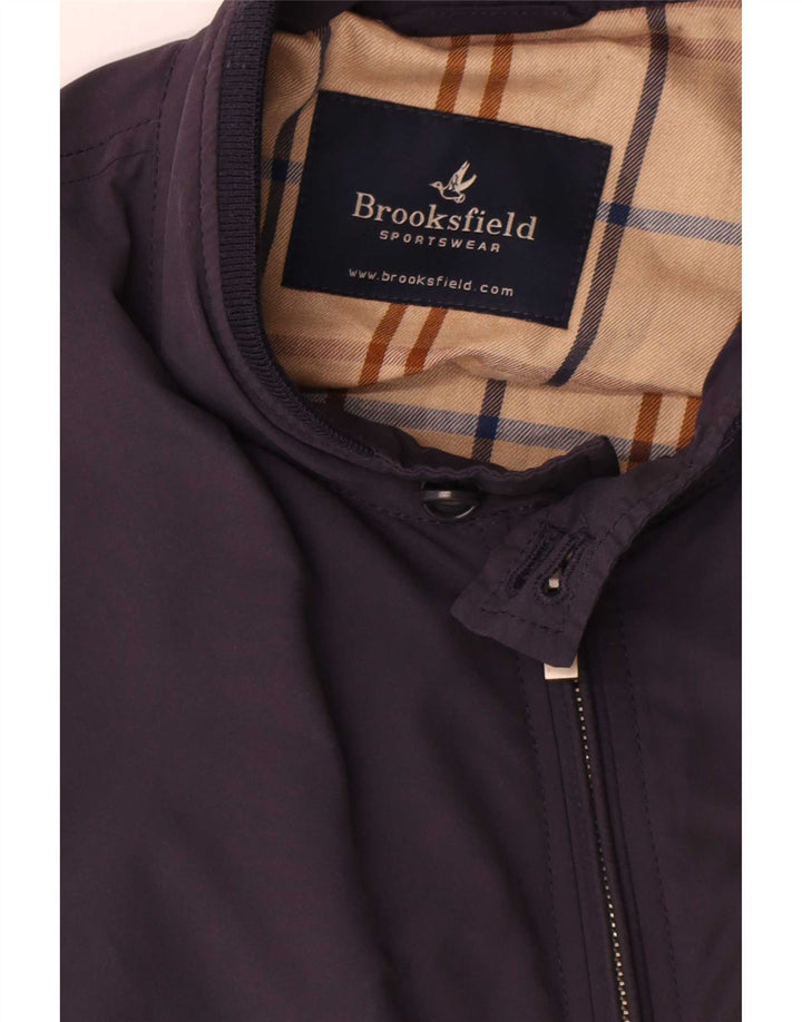 Brooksfield Herren Bomberjacke UK 40 Large Marineblau Colourblock Polyamid