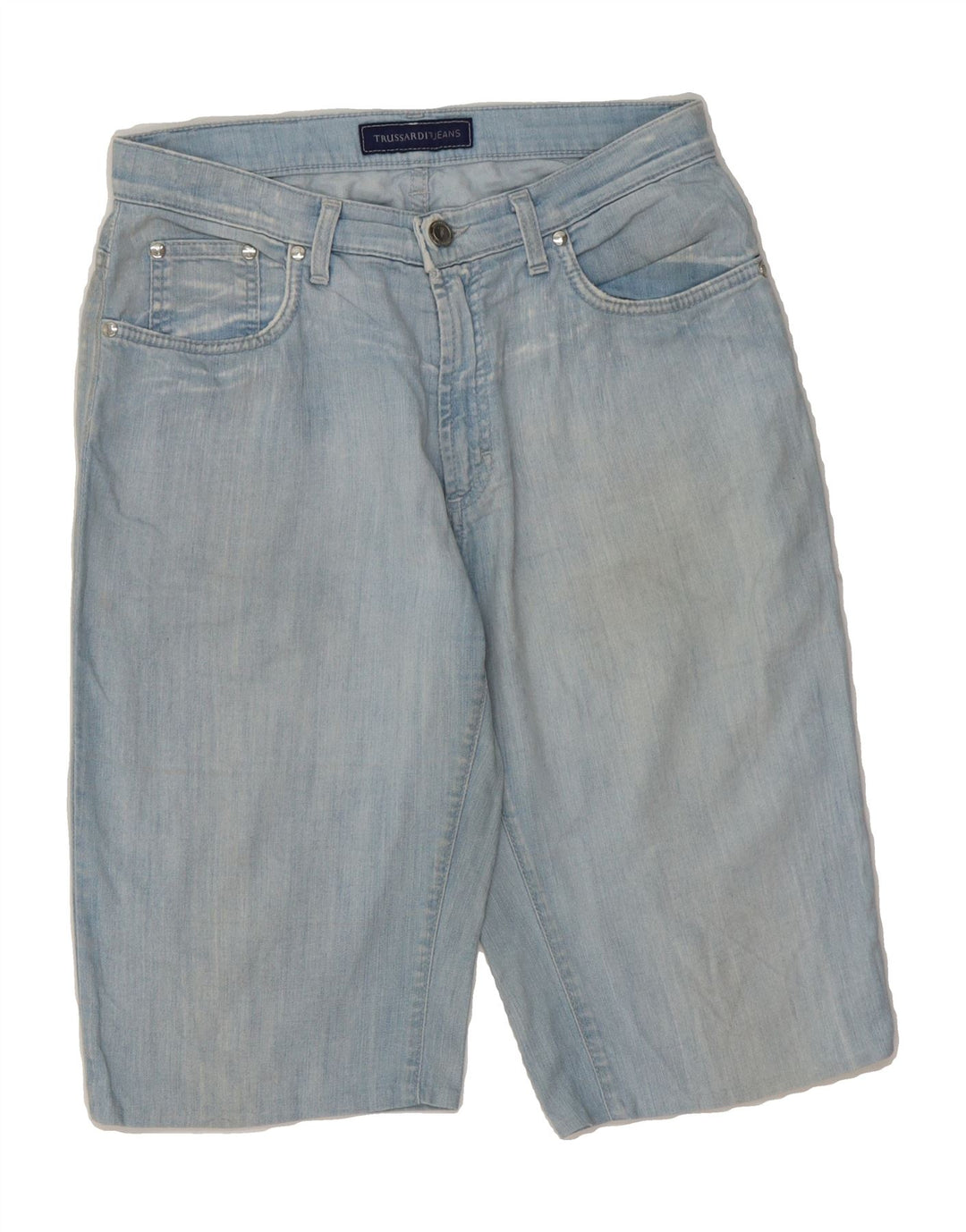 TRUSSARDI Womens Bermuda Denim Shorts W28 Medium Blue Cotton Vintage Trussardi and Second-Hand Trussardi from Messina Hembry 
