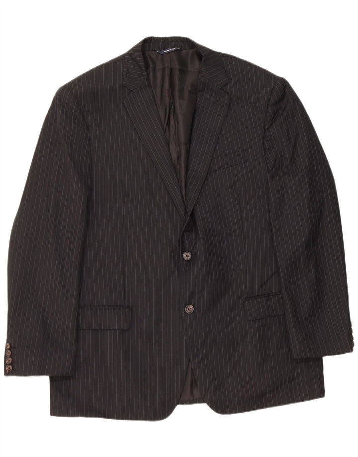 Ralph Lauren Herren-Blazer mit 2 Knöpfen, UK 40, mittelschwarz, Nadelstreifenwolle