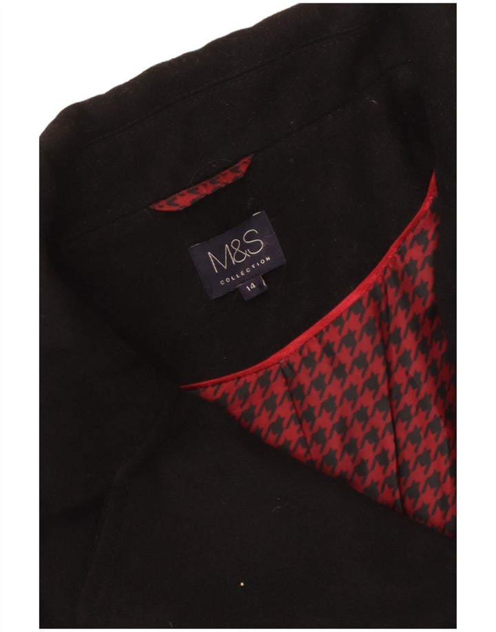 Marks & Spencer Damen Pea Coat UK 14 Large Schwarz