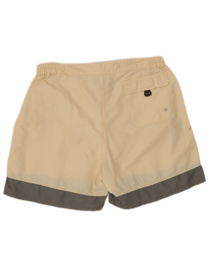 North Sails Herren-Badeshorts mit Grafik, mittelgroß, gebrochenes Weiß, Farbblock