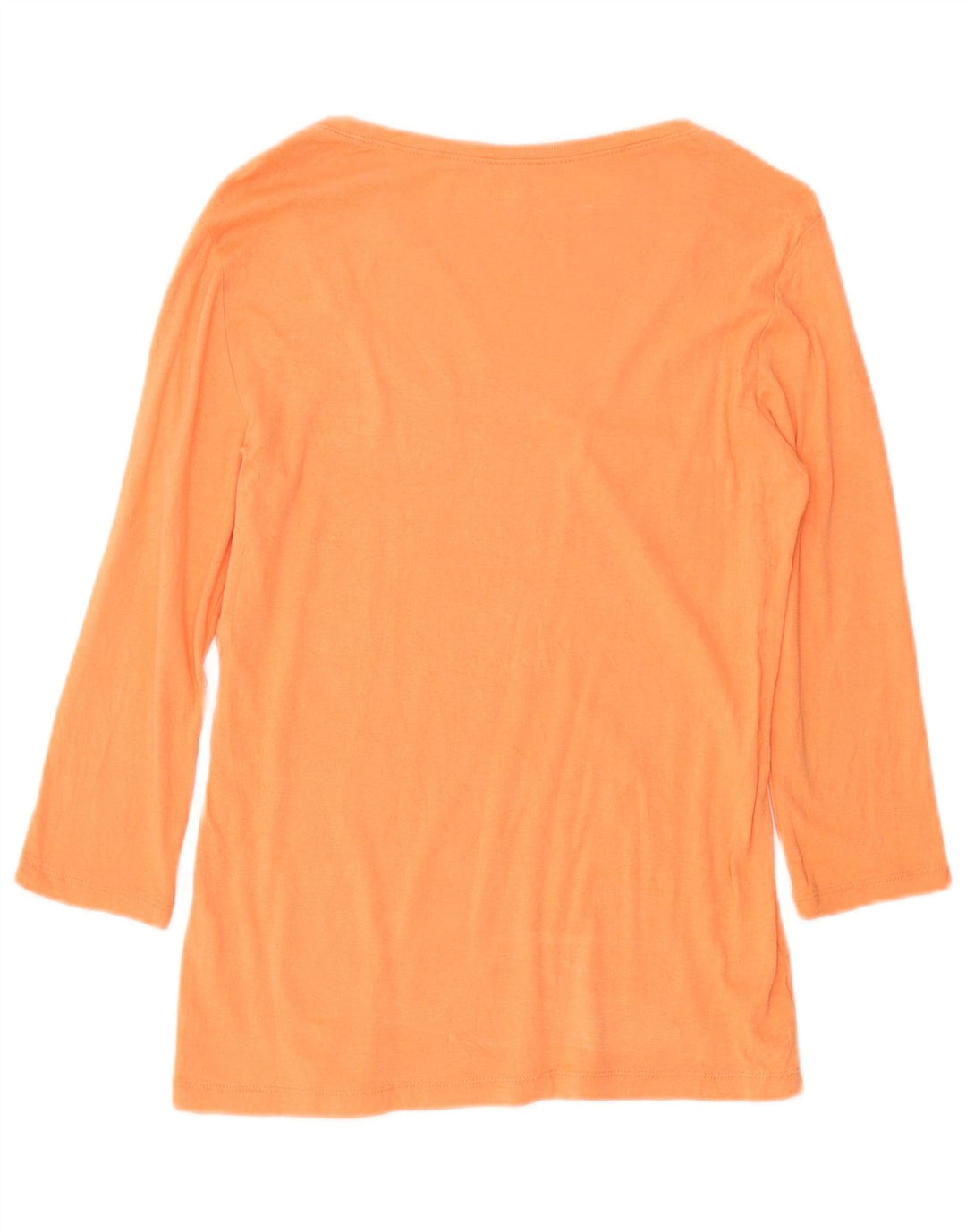 Eddie Bauer Damen Top 3/4 Ärmel UK 12 Mittelorange Baumwolle