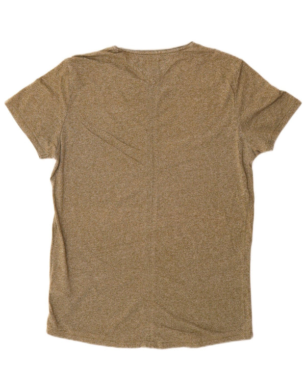 Tommy Hilfiger Herren Slim Fit T-Shirt Top Medium Khaki Baumwolle