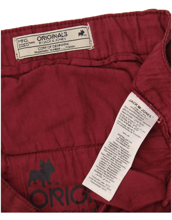 JACK & JONES Herren Slim Fit Chinohose W34 L30 Kastanienbraune Baumwolle