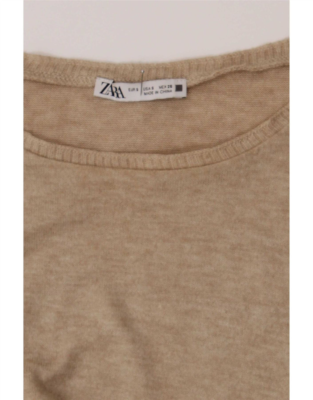 Zara Damen Weste Top UK 10 Small Beige Flecked