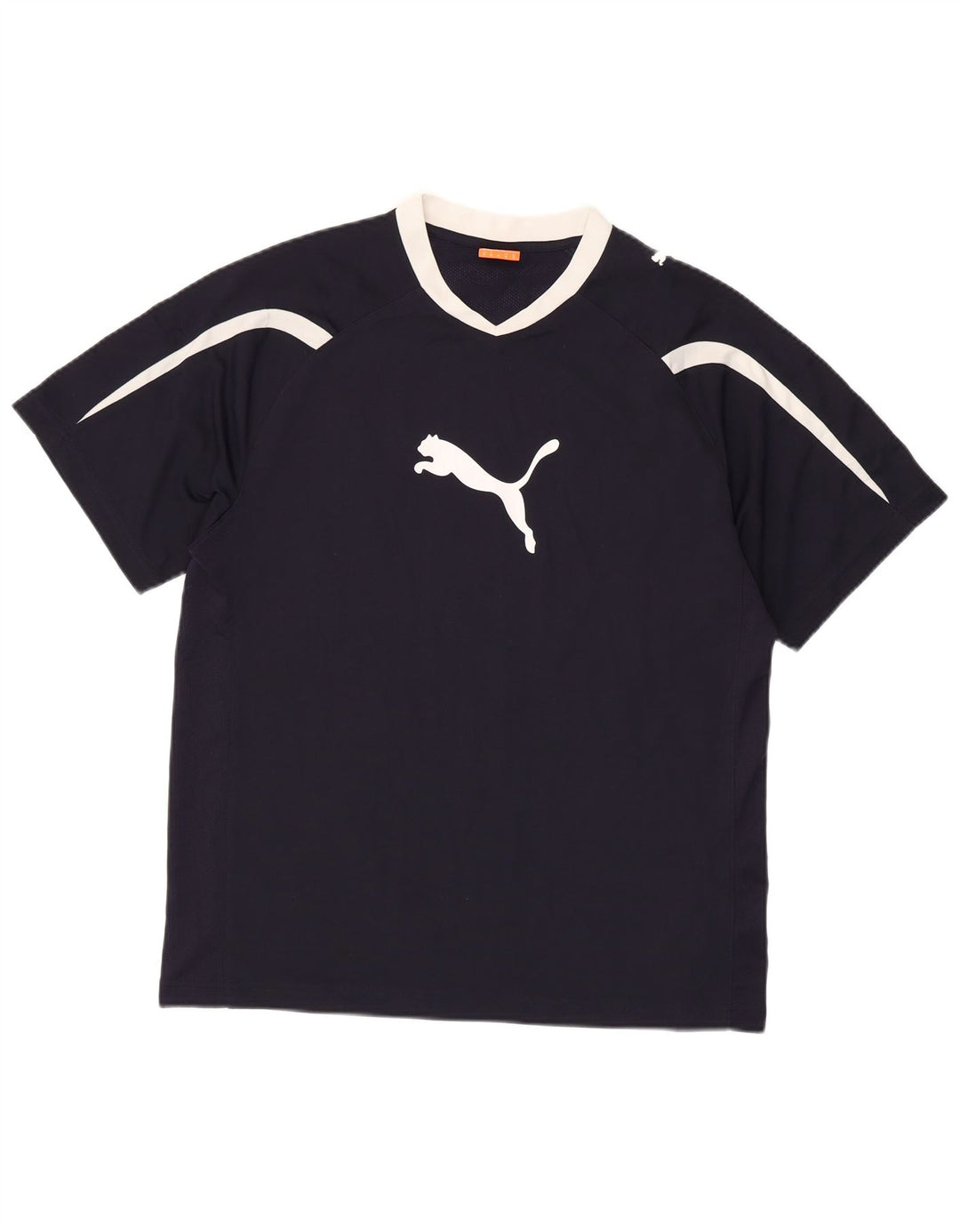 PUMA Herren Grafik-T-Shirt-Oberteil Mittelmarineblaues Farbblock-Polyester