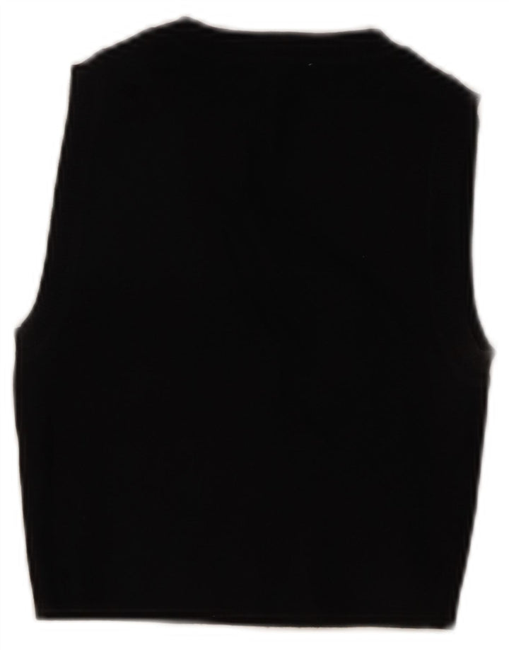Zara Damen Crop Vest Tank Top UK 8 Small Schwarz