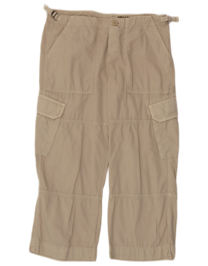 Gas Damen Cargo-Cropped-Hose W29 L23 Weiße Baumwolle