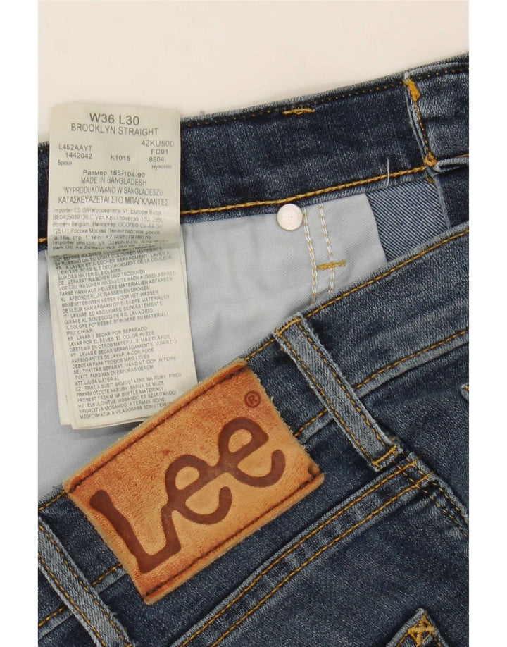 Lee Herren Brooklyn Straight Jeans W36 L30 Blaue Baumwolle