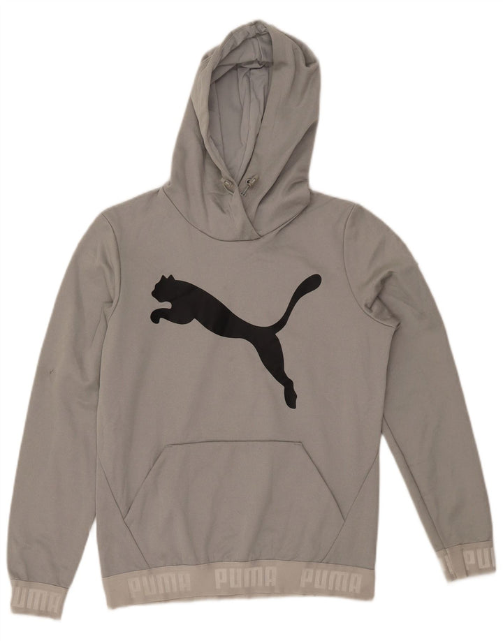 PUMA Damen Graphic Hoodie Pullover UK 12 Mittelgraues Polyester