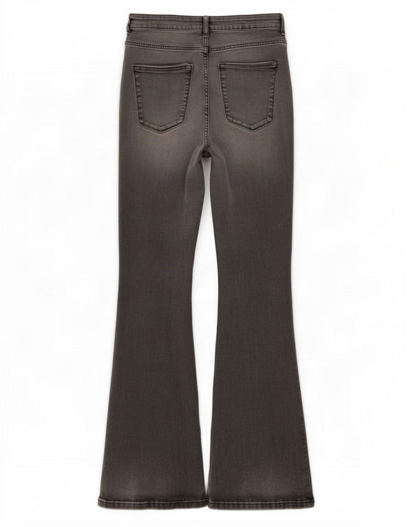 Zara Damen Skinny Flared Jeans EU 40 Medium W30 L33 Graue Baumwolle