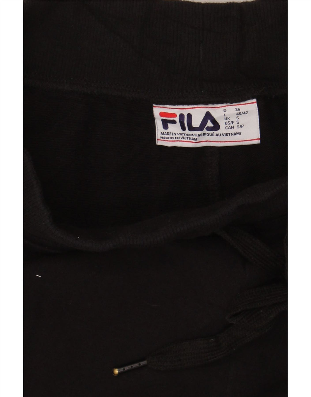 FILA Mens Tracksuit Trousers Joggers Small  Black Cotton Vintage Fila and Second-Hand Fila from Messina Hembry 