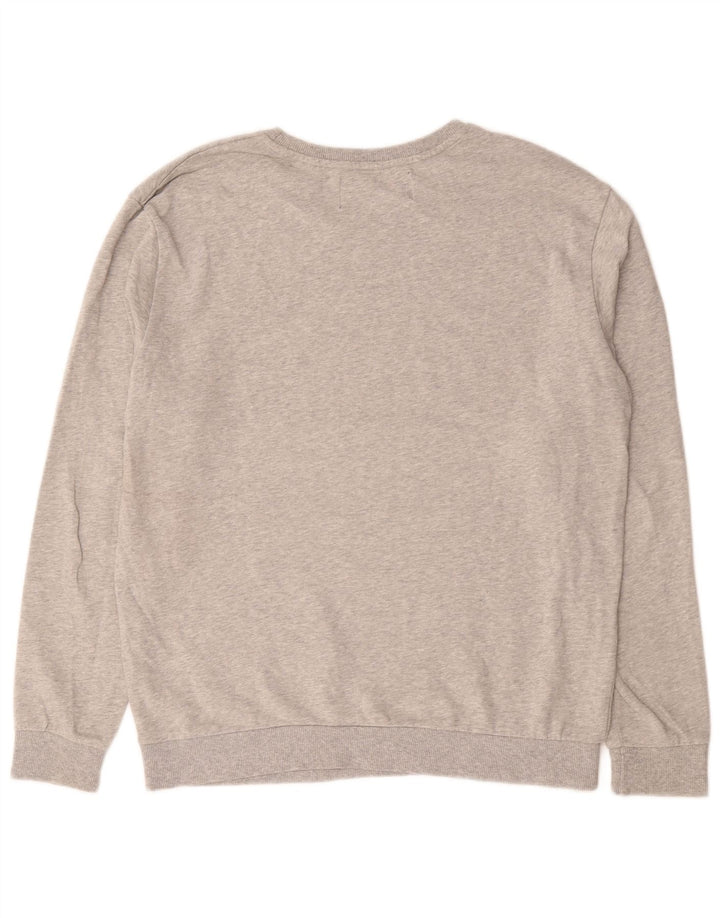 Zara Herren Grafik Sweatshirt Pullover XL Grau Baumwolle