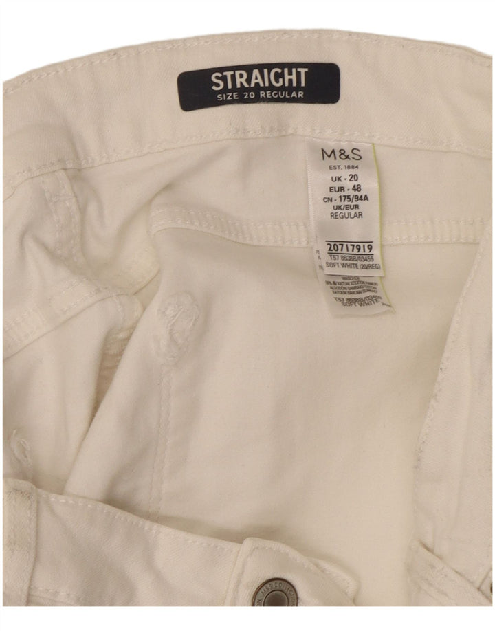 Marks & Spencer Damen Regular Straight Jeans UK 20 2XL W40 L29 Weiß