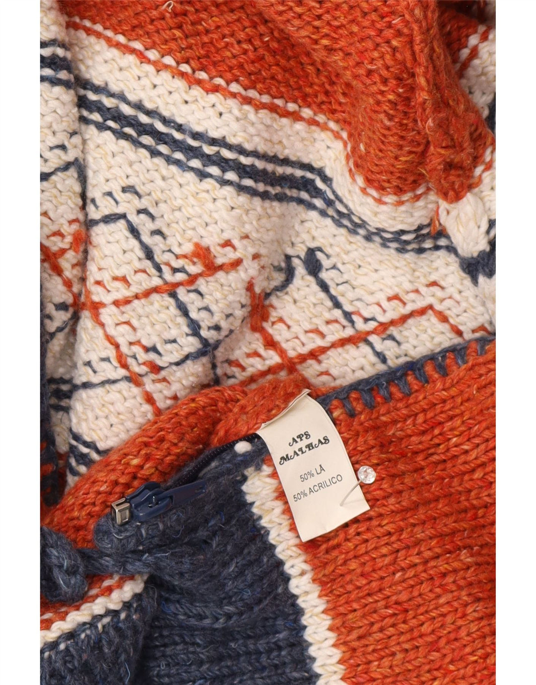 APS Malhas Damen-Cardigan mit Kapuze, UK 12, Mittelorange, geometrisch
