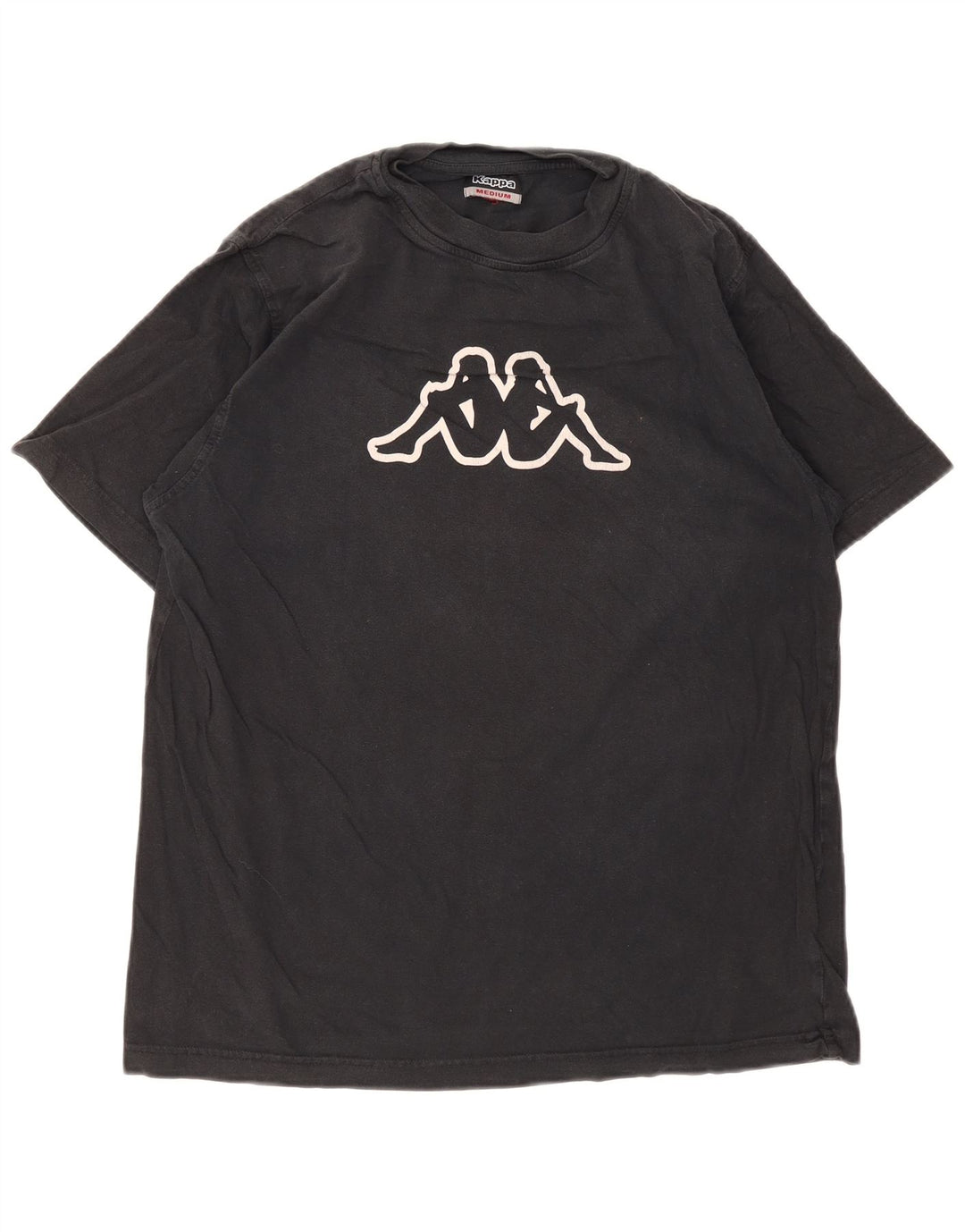 Kappa Herren Grafik-T-Shirt-Oberteil aus mittelschwarzer Baumwolle