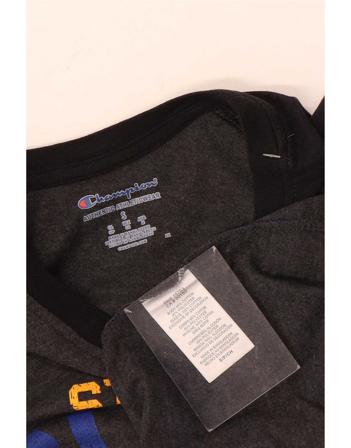 Champion Herren Grafik-Oberteil, langärmelig, klein, Grau, Colourblock-Baumwolle