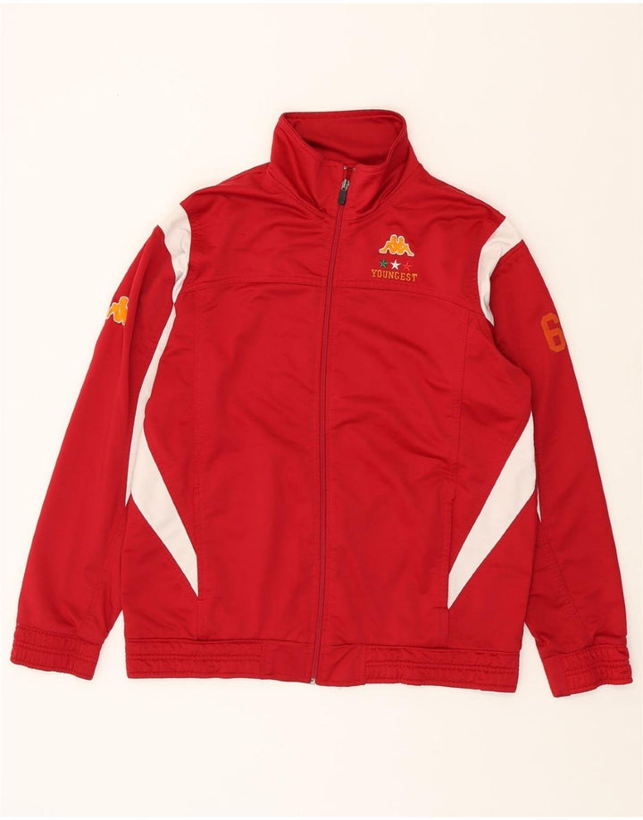 KAPPA Womens Graphic Tracksuit Top Jacket UK 16 Large Red Colourblock Vintage Kappa and Second-Hand Kappa from Messina Hembry 