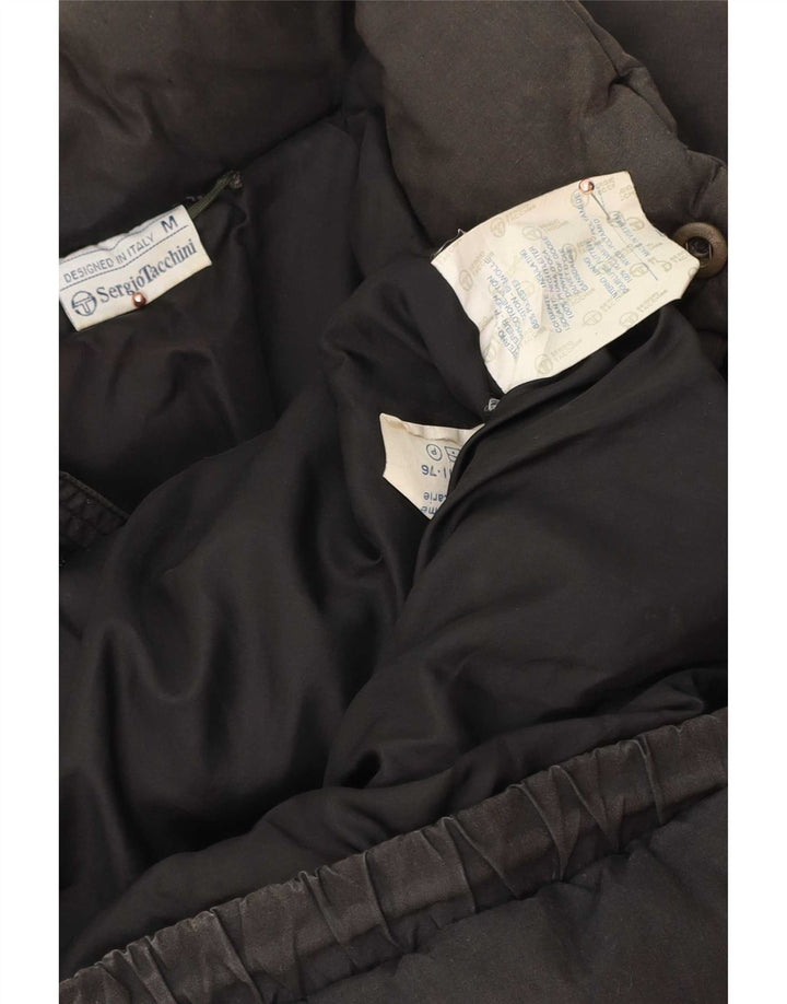 Sergio Tacchini Herren Wattierte Jacke UK 38 Medium Schwarz Polyamid