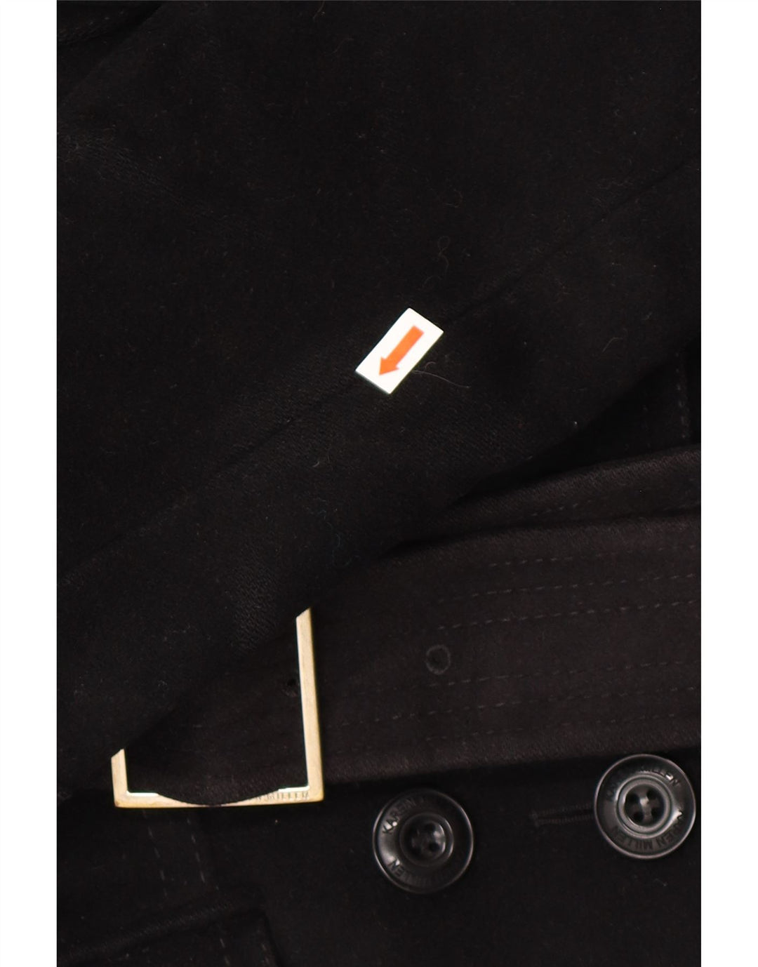 KAREN MILLEN Damen Trenchcoat UK 8 Small Schwarze Wolle