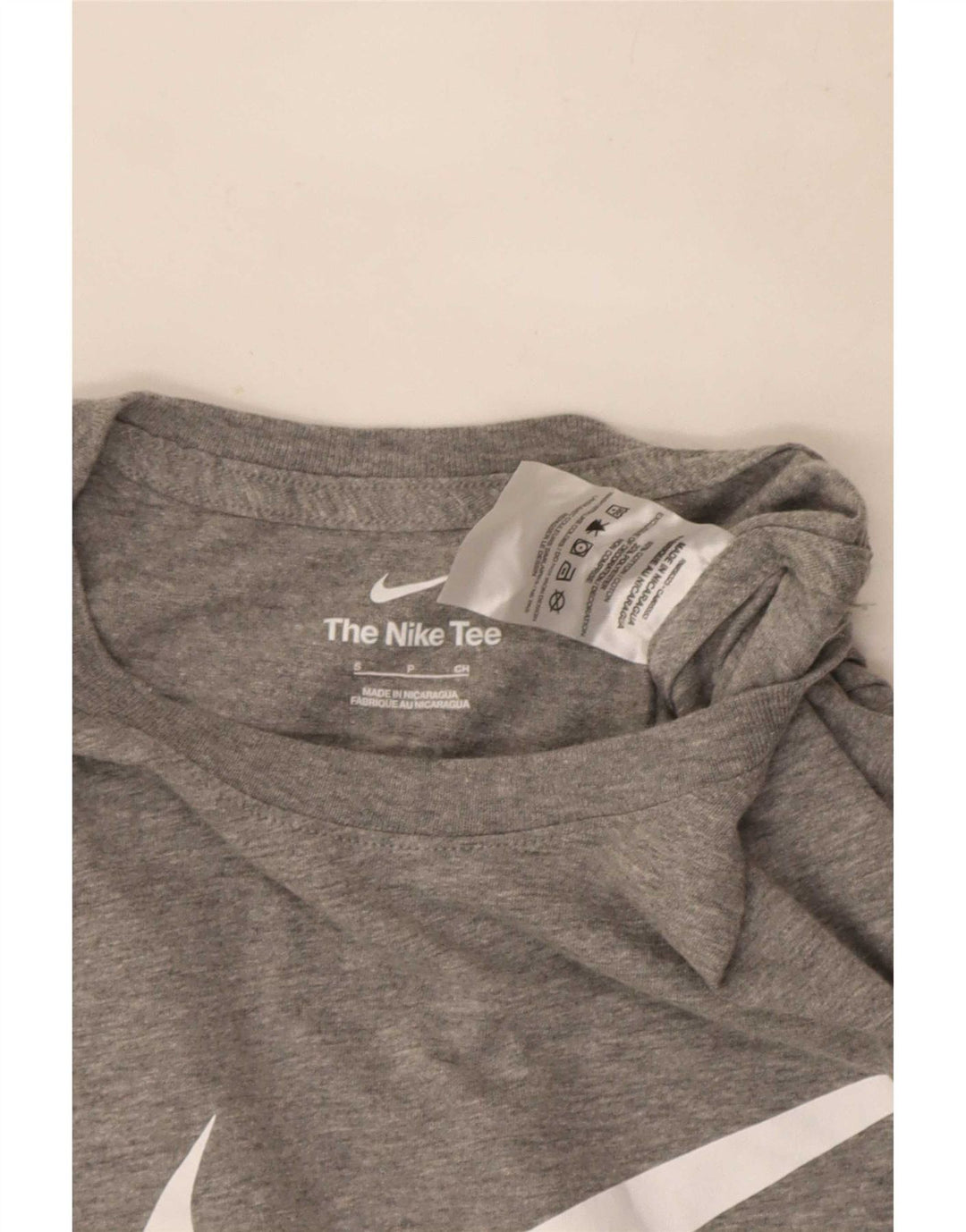 Nike Herren-T-Shirt mit Grafik, Größe S, grau gefleckte Baumwolle