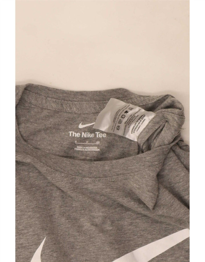 Nike Herren-T-Shirt mit Grafik, Größe S, grau gefleckte Baumwolle